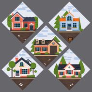 Modern flat vector buildings set N22