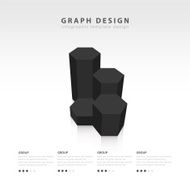 black 3d hexagon chart style infographic design template