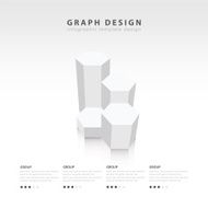 White 3d hexagon chart style infographic design template