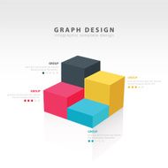4 color infographic 3d cube template