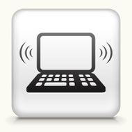 Square Button with Wi-Fi Laptop