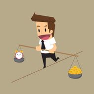 businessman risks balancing Time and Money