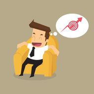 business man on the sofa seats misses revenue