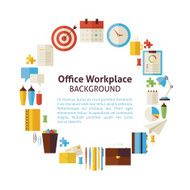 Flat Style Vector Circle Template Collection of Business Workpla N2