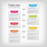 Timeline Infographics with soft gray boxes and border