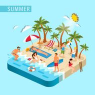 summer beach scene concept