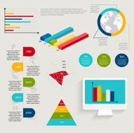 Set of infographics elements in modern flat business style N19