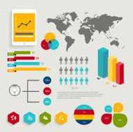 Set of infographics elements in modern flat business style N20