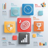 Targeting and business concept info graphic design vector