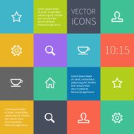 colour square infographics with icons