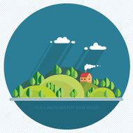 beautiful house on the hill among trees views Flat