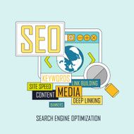 SEO concept in thin line style