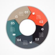 Vector circle arrows infographic diagram 5 options