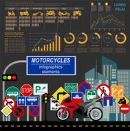 Set of motorcycles elements transportation infographics N18