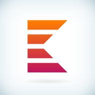 stripes letter K icon design element template