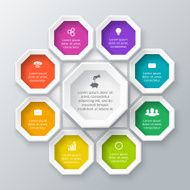 Vector octagon element for infographic N2