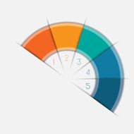Infographic Semicircle Text Areas 5 Positions