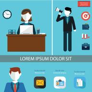 Teamwork infographic set with business avatars N2
