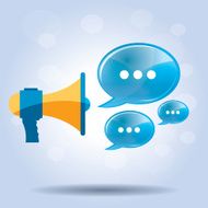 Megaphone and speech bubble