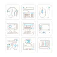 Set of vector electronics icons and concepts