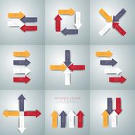 Vector arrows infographics set Template for diagram graph pre