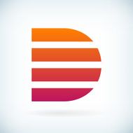 stripes letter D icon design element template N2