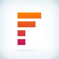 stripes letter F icon design element template