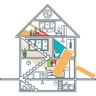 Renovation House remodeling flat design Vector N9