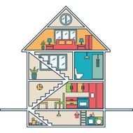 Renovation House remodeling flat design Vector N10