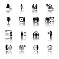 Business and management icon set - woman female characters N6