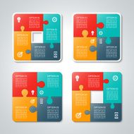 Set of vector puzzle infographic templates