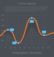 Modern orange 3d business diagram graph infographic elements