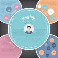 Colorful circles resume cv template design