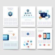 Templates Design Set of Web Mail Brochures Mobile Technology Infographic N384