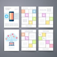 Templates Design Set of Web Mail Brochures Mobile Technology Infographic N391