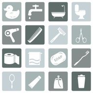 Vector Set of Bathroom and Hygiene Icons N8