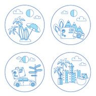 Set of summer flat icon N2