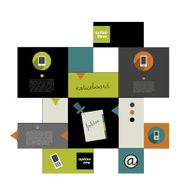 Flat tab diagram scheme infographic Simply editable design with icons N13
