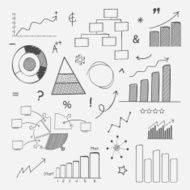 Set of hand drawn business infographic elements