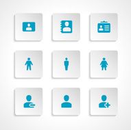 Modern vector icons set bend paper effect N7