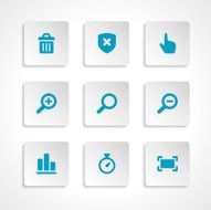 Modern vector icons set bend paper effect N8