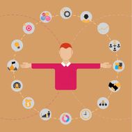 Young businessman and business idea icon