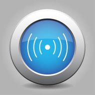blue metal button with sound or vibration