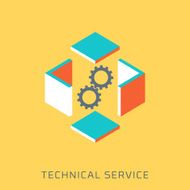 Technical Service flat style colorful vector icon