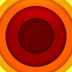 Abstract red orange and yellow paper round shapes background N2