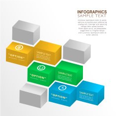 abstract 3d box infographics