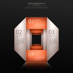 classic abstract 3d paper infographics N3