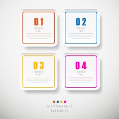 vector abstract 3d paper rounded Rrectangle infographics