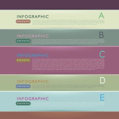 abstract 3d paper infographic elements