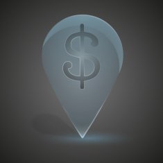 Glass icon on the map markers